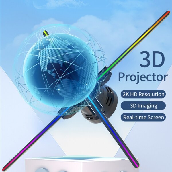 F60 3D hologram projektor falra szerelhető 2K HD LED fotóvideó 720db LED fénygyöngyökkel Távirányító Valós idejű képernyős kijelző eseményekhez