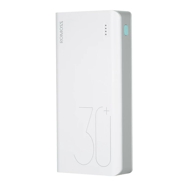 ROMOSS Sense 8+ Power Bank 30000mAh QC PD 3.0 hordozható külső gyorstöltő - Fehér