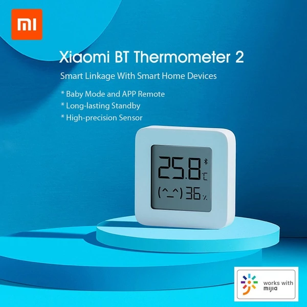 Xiaomi BT Thermometer 2 vezetéknélküli intelligens elektromos digitális nedvességmérő páratartalom érzékelő Mijia APP- 3 db