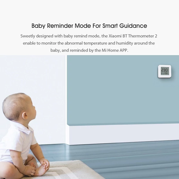 Xiaomi BT Thermometer 2 vezetéknélküli intelligens elektromos digitális nedvességmérő páratartalom érzékelő Mijia APP- 1 db