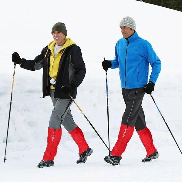 Lixada Unisex egy pár lábszár cipzáras, kopásálló és vízálló szövethuzat kerékpározáshoz, snowboardozáshoz, túrázáshoz - Piros