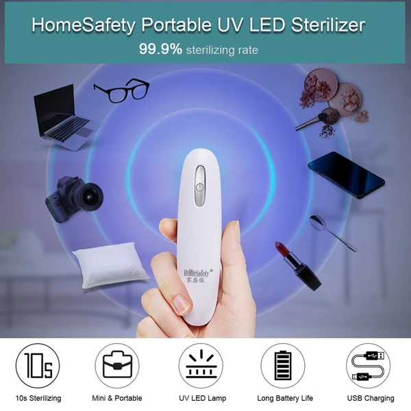 HomeSafety hordozható elektromos UV LED sterilizátor ultraibolya fénnyel