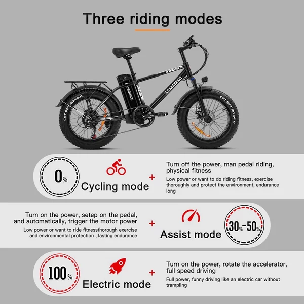 Samebike XWC05 20 hüvelykes pedálos elektromos kerékpár - Fekete-szürke