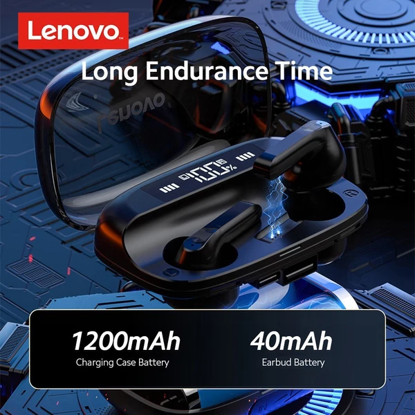 Lenovo QT81 BT 5.0 sportfejhallgató félig-in-fülbe helyezhető érintőképernyős vezérlés + Lenovo K3 BT sztereó hangszóró 3D sztereó térhatású hang - Fekete