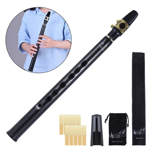 MinHiXing Pocket Bb szaxofon ABS Alto szájrészekkel 10 db Reed hordtáska