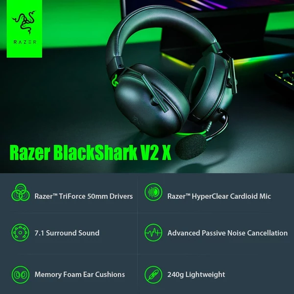 Razer BlackShark V2 X játék headset