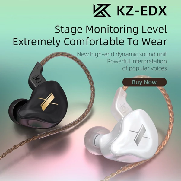 KZ EDX HIFI fülbe dugható 1DD Sport fülhallgató zajcsökkentés - Fekete, mikrofon nélkül