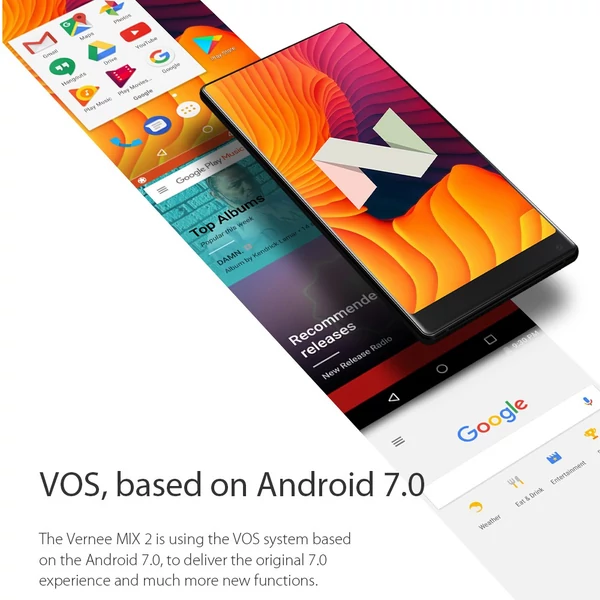 Vernee MIX 2 6 hüvelykes 18:9 FHD 4G okostelefon 6 GB RAM 64 GB ROM - Fekete