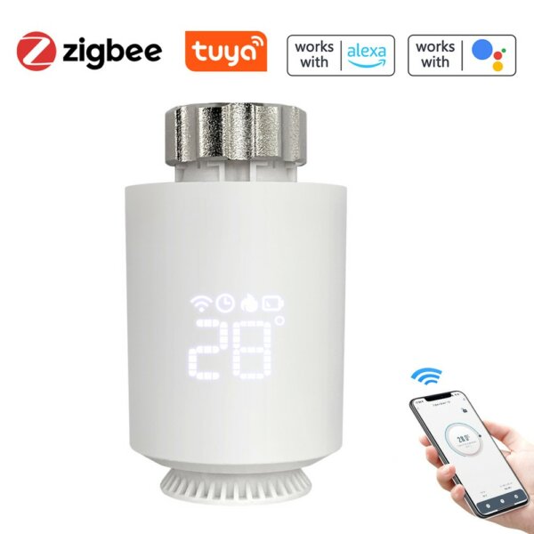 Tuya Zigbee intelligens termosztatikus radiátorszelep vezeték nélküli alkalmazásvezérlő fűtésvezérlő - 5 db