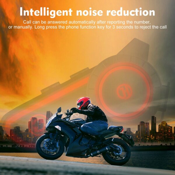 Motoros sisak BT fejhallgató atmoszférikus lámpával, vízálló kihangosító és zajcsökkentő funkcióval - Fekete
