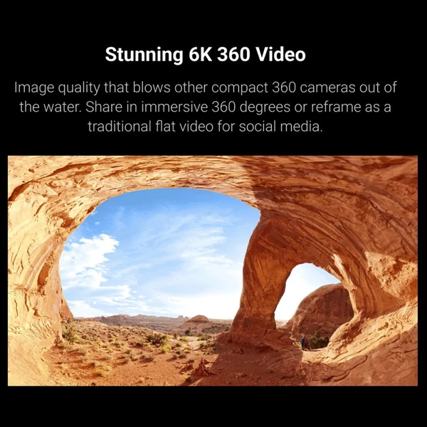 Insta360 ONE RS 1 hüvelykes 360 Edition akciókamera 6K 360°-os panoráma videó 21MP sportkamera