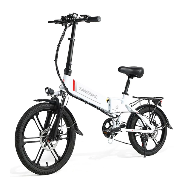 Samebike 20LVXD30-II elektromos kerékpár 48V 350W 10AH akkumulátor Max sebesség 25km/h - Fehér