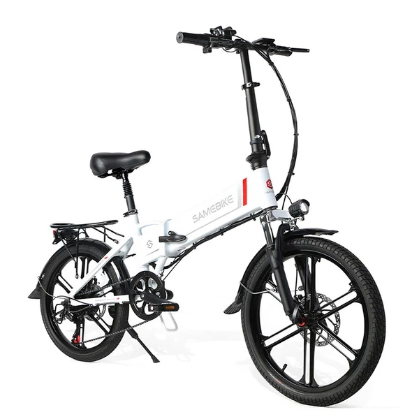 Samebike 20LVXD30-II elektromos kerékpár 48V 350W 10AH akkumulátor Max sebesség 25km/h - Fehér