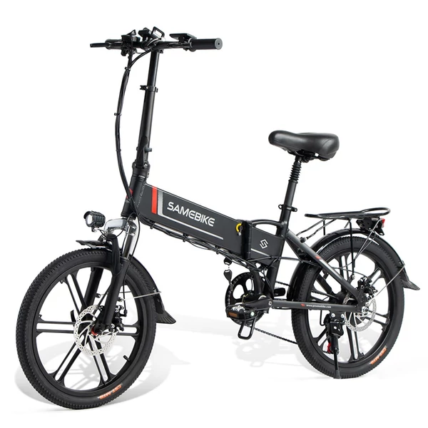 Samebike 20LVXD30-II elektromos kerékpár 48V 350W 10AH akkumulátor Max sebesség 25km/h - Fekete