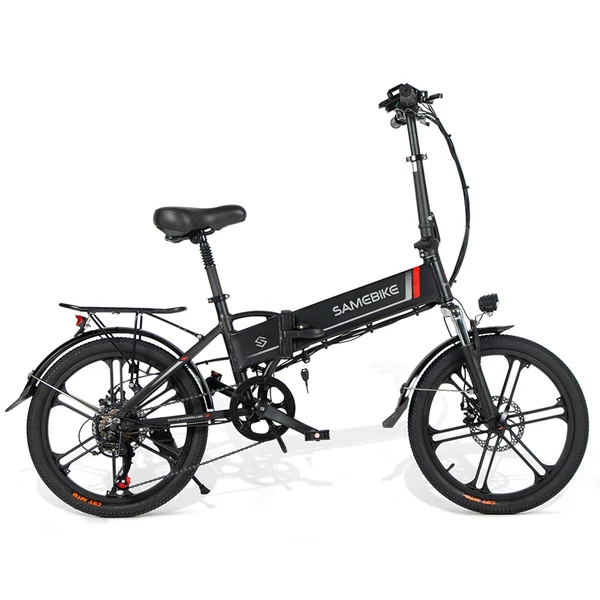 Samebike 20LVXD30-II elektromos kerékpár 48V 350W 10AH akkumulátor Max sebesség 25km/h - Fekete