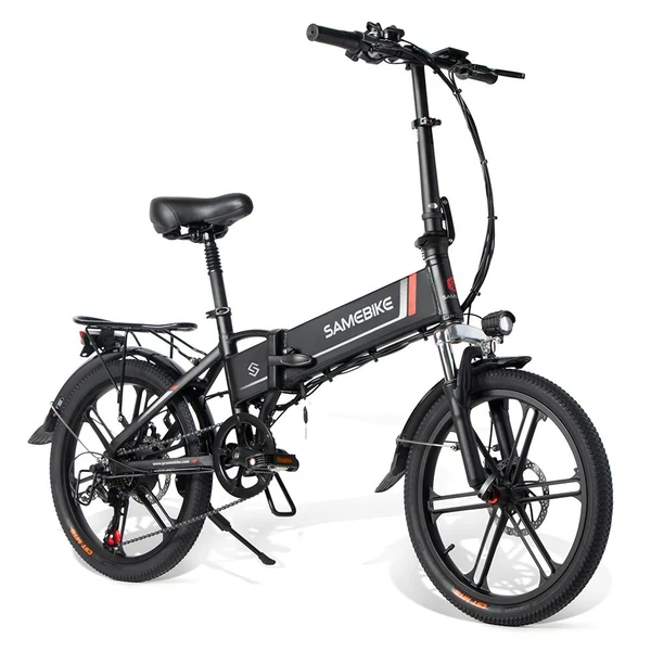 Samebike 20LVXD30-II elektromos kerékpár 48V 350W 10AH akkumulátor Max sebesség 25km/h - Fekete