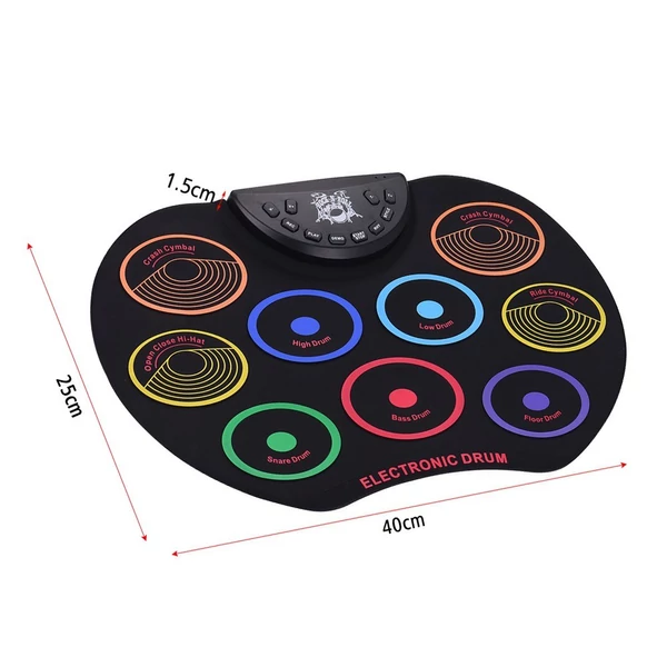 Kompakt méretű roll-up dobkészlet elektronikus dobkészlet