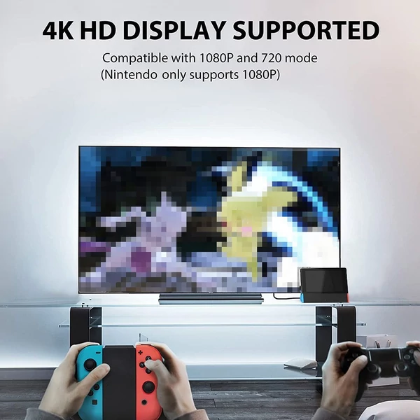 TV-dokkoló Nintendo Switchhez / OLED hordozható TV 1000 Mbs LAN-porttal/4K HD-adapterrel