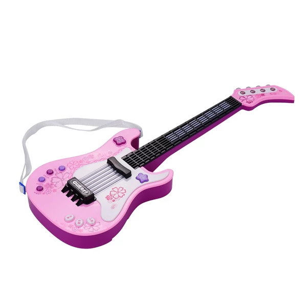 Kids Little Gitar ritmus fényekkel és hangokkal Oktató elektromos hangszer játék kisgyermekeknek - Pink