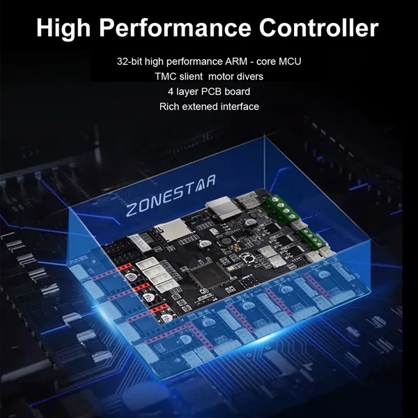 Zonestar Z9V5 PRO MK4 továbbfejlesztett 3D nyomtató állítható négy extruderrel, többszínű nyomtatással