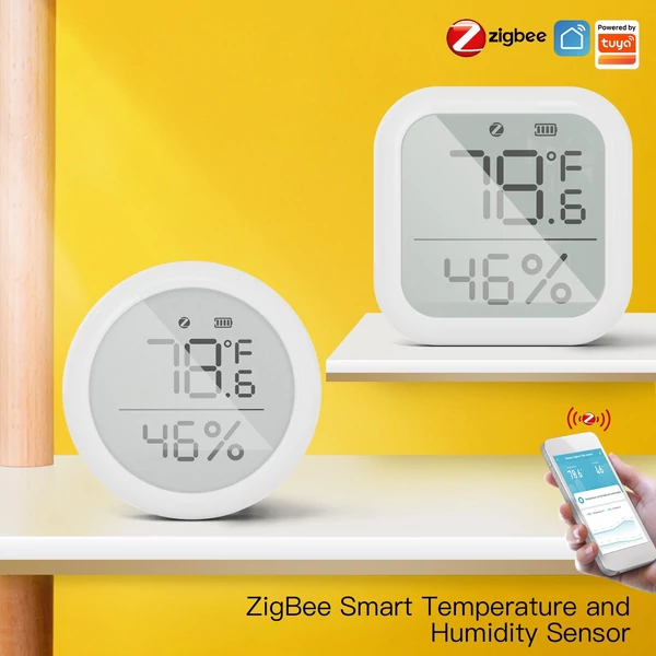 ZigBee intelligens beltéri hőmérséklet- és páratartalom-érzékelő alkalmazásvezérléssel, nagy LCD-kijelzős távmonitor adatnapló áttekintése - Szögletes