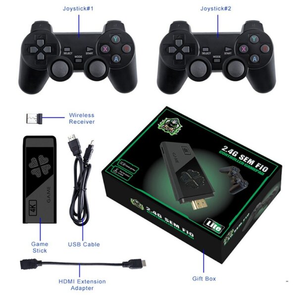 X1 vezeték nélküli játékkonzol 2.4G HD Arcade PS1 otthoni TV mini játékkonzol 64G (standard csomag)