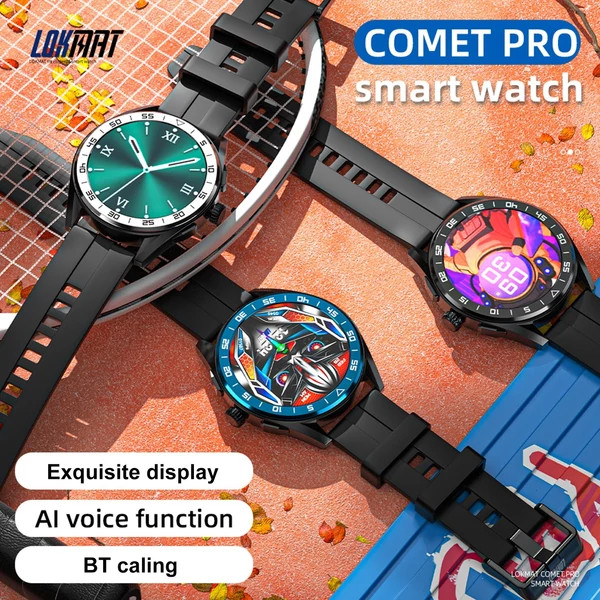 LOKMAT COMET PRO 1,32 hüvelykes 360x360 képpont teljes érintőképernyős okosóra BT hívás AI Voice Assistant - Ezüst