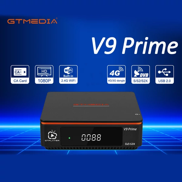 GTMEDIA V9 Prime LA DVB-S/S2/S2X jelvevő támogatás IKS Brazil Set Top Box CA kártyahely Beépített 2.4G WiFi H.265 Digital