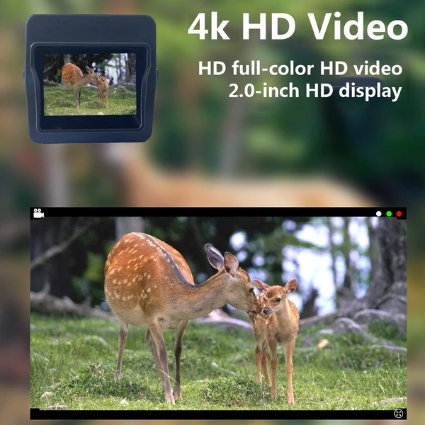 4K hordozható éjjellátó készülék Fényképezés Videórögzítés Monokuláris távcső 20MP 24MP 30MP 32MP 36MP felbontású infravörös fény - Fekete