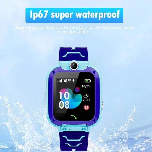 Q12 Kids Smart Watch IP67 Vízálló SIM-kártya hívás Gyermek telefonóra - Kék