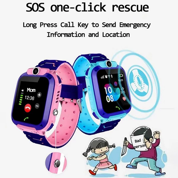 Q12 Kids Smart Watch IP67 Vízálló SIM-kártya hívás Gyermek telefonóra - Kék