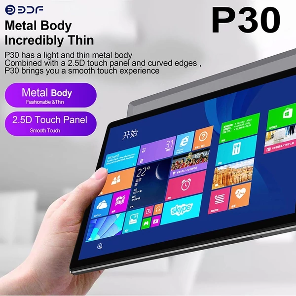 BDF P30 10,1 hüvelykes tablet MTK6762 processzor 4GB+64GB memória 1280*800 felbontás Android 11.0 - Kék