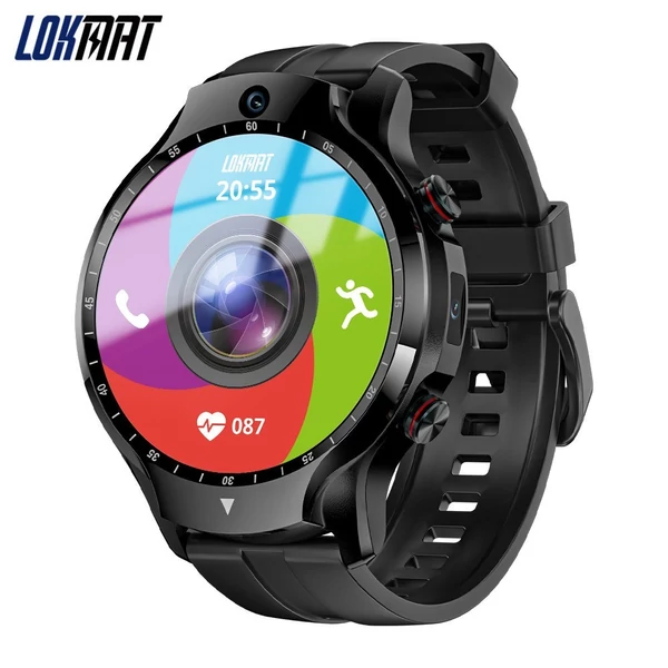 LOKMAT APPLLP 5 Smart Watch 1,6 hüvelykes teljes érintőképernyős 4GB+128GB 4G hálózat - Fekete