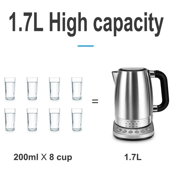 1,7 literes elektromos intelligens vízforraló teához és kávéhoz