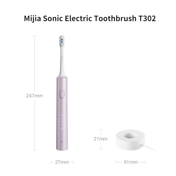 Xiaomi Mijia Sonic elektromos fogkefe T302 4 kefefejjel - Ezüst