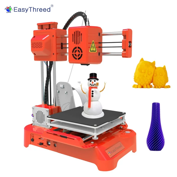 EasyThreed K7 Mini asztali 3D nyomtató gyerekeknek 100x100x100 mm-es nyomtatási mérettel kezdőknek, oktatóknak - Piros