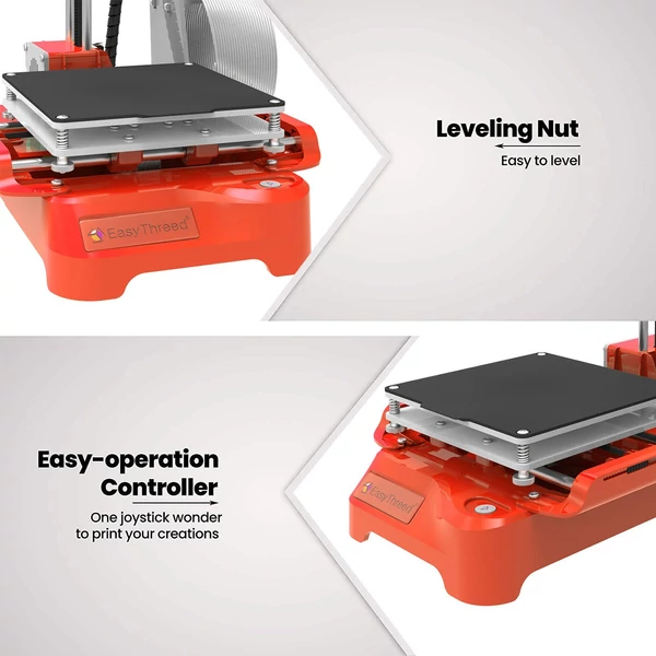 EasyThreed K7 Mini asztali 3D nyomtató gyerekeknek 100x100x100 mm-es nyomtatási mérettel kezdőknek, oktatóknak - Piros