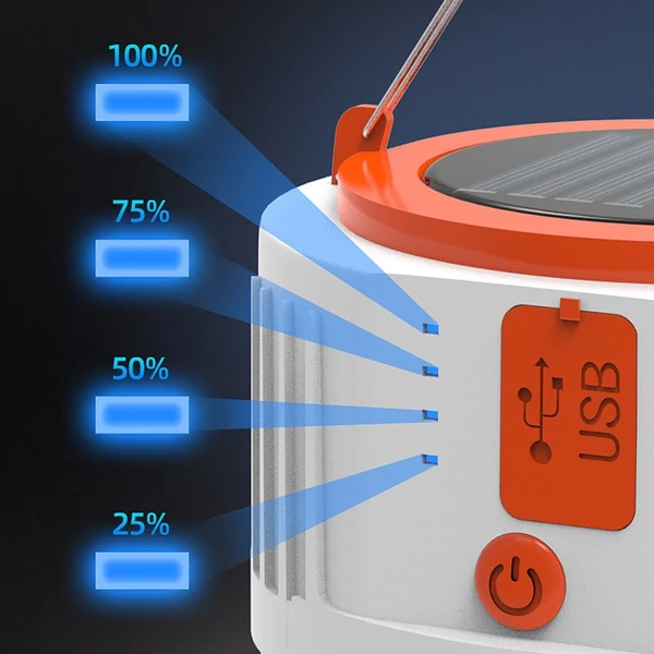 USB napelemes mobil lámpa 24 db lámpagyöngyökkel szabadtéri kempingezéshez