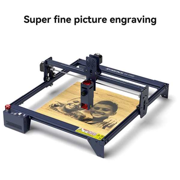 ATOMSTACK A5 M50 5,5 W asztali barkács CNC lézergravírozó vágógép 410x400 mm-es gravírozási területtel