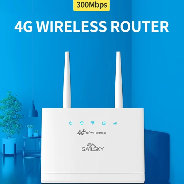 Sailsky XM311 4G LTE WiFi 300 Mbps sebességű vezetéknélküli router SIM-kártya nyílással, FOTA távirányító