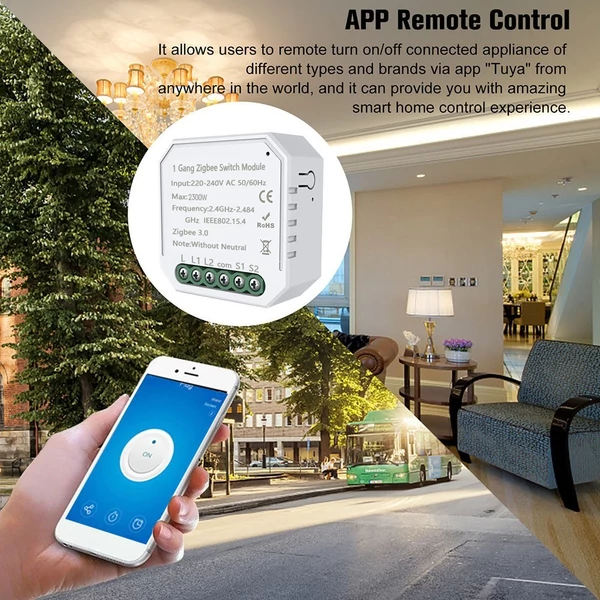 Tuya Zigbee DIY One Way Smart Switch APP Távirányító időzítő fénykapcsoló - 3 modul