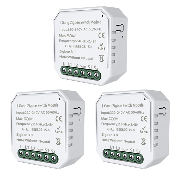 Tuya Zigbee DIY One Way Smart Switch APP Távirányító időzítő fénykapcsoló - 3 modul