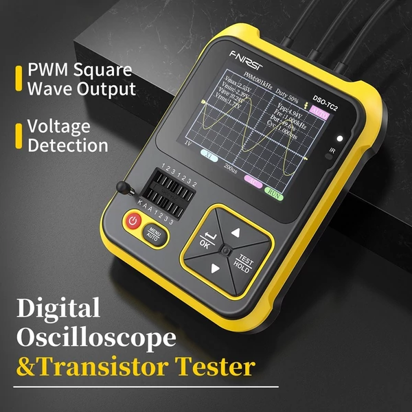 200 kHz sávszélességű kézi digitális oszcilloszkóp tranzisztor tesztelő 2 az 1-ben tesztelő eszköz - Adapterrel