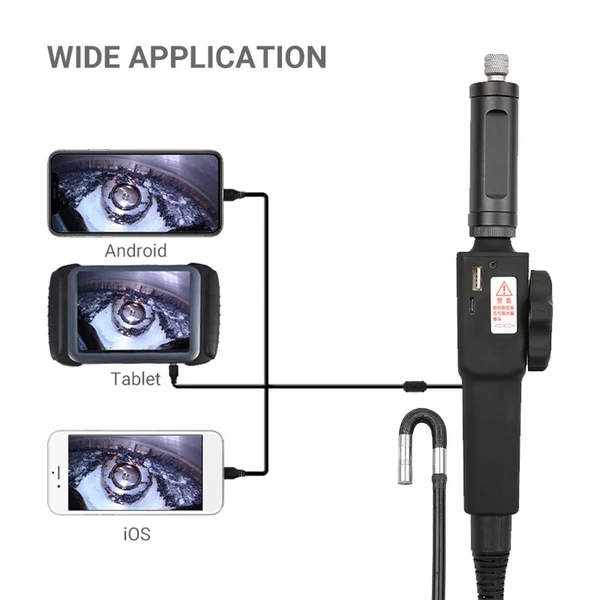 Többfunkciós ipari irányítható endoszkóp fotó- és videórögzítés 1 méteres kígyószerű csővel, 5,5 mm-es lencsével, 3,5 - 6,3 hüvelykes képernyős mobiltelefonhoz