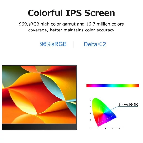 13,3 hüvelykes monitor IPS képernyő 3840*2160 felbontás integrált összecsukható konzollal, széles körű kompatibilitás - Fekete