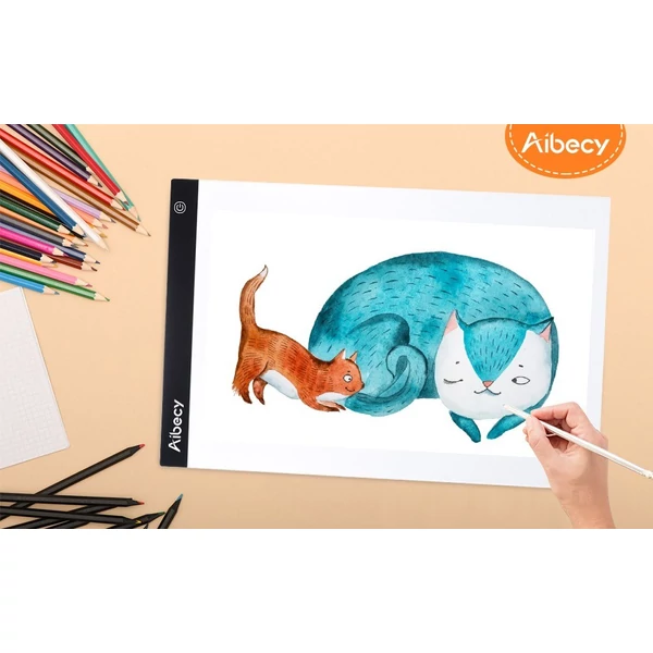 Aibecy A3 LED világítódoboz rajz nyomkövető másolótábla memória funkcióval animációhoz, tetováláshoz, vázlatkészítéshez, építészethez, kalligráfiához