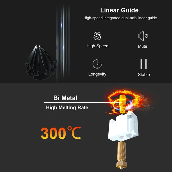 FLSUN V400 FDM 3D nyomtató, 400 mm/s nyomtatási sebesség