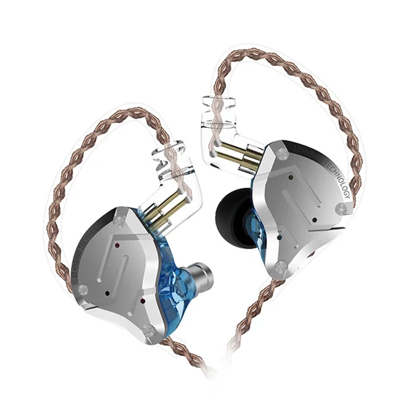 KZ ZS10 Pro 3,5 mm-es vezetékes, fülbe helyezhető 1DD+4BA hibrid hifi sportfejhallgató 2 tűs levehető kábel (mikrofon nélkül) - Kék