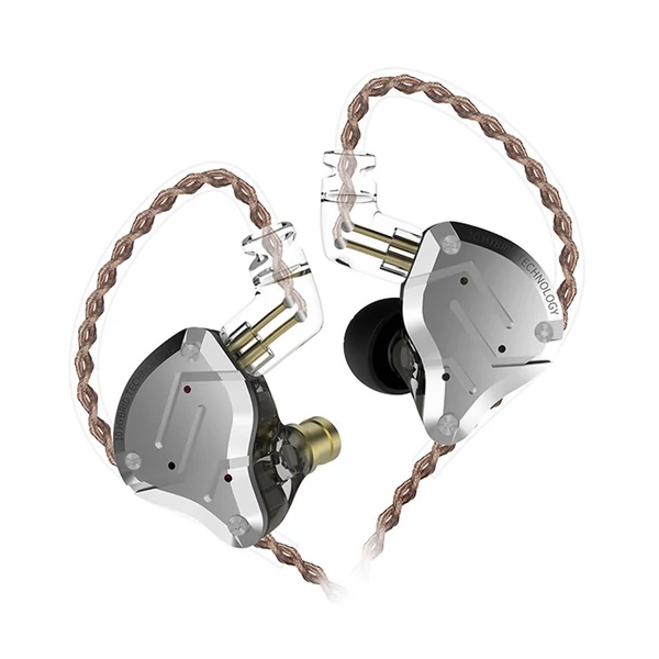 KZ ZS10 Pro 3,5 mm-es vezetékes, fülbe helyezhető 1DD+4BA hibrid hifi sportfejhallgató 2 tűs levehető kábel (mikrofon nélkül) - Fekete