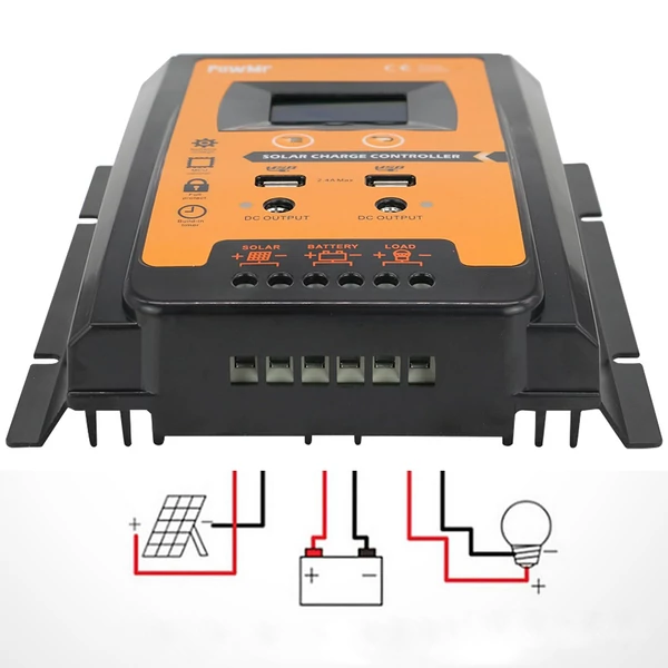 MPPT PWM napelemes töltésvezérlő - 30A